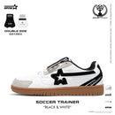 Soccer Trainer-Sneakers-Black White- Action leather and Microfber Women's and Men's Shoes-ST002F