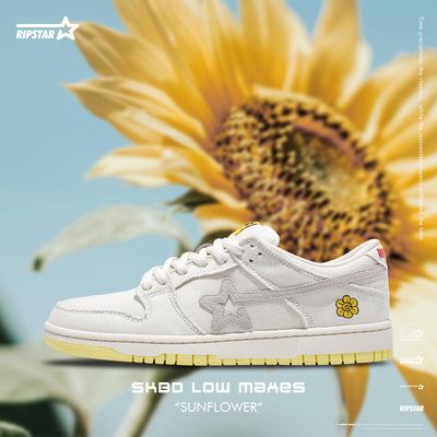 SKBD Low-Sneakers-Sun Flower- Canvas and Cow Suede Women's and Men's Shoes-SL038F