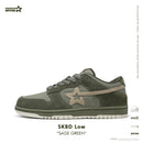 SKBD Low -Sneakers-Sage Green-Cow Suede and Twill Women's and Men's Shoes SL012F