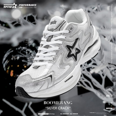 Performance-Running -Silver Crack-Action Leather and Fabric Women's and Men's Shoes PB002F