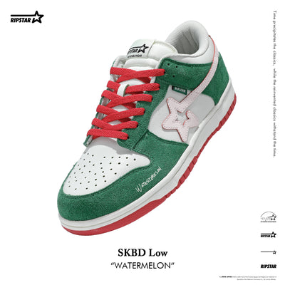 SKBD Low -Sneakers-Watermelon-Action Leather and Cow Suede Women's and Men's Shoes SL017F