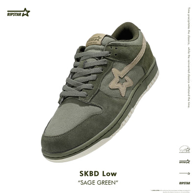 SKBD Low -Sneakers-Sage Green-Cow Suede and Twill Women's and Men's Shoes SL012F