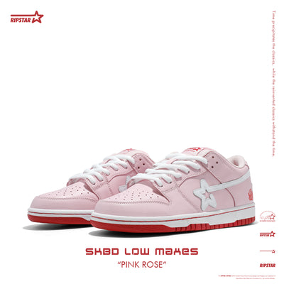 SKBD Low-Sneakers-Rose Pink- Action leather Fabric Women's and Men's Shoes-SL033F