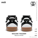 Soccer Trainer-Sneakers-Black White- Action leather and Microfber Women's and Men's Shoes-ST002F