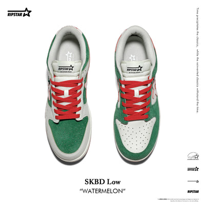 SKBD Low -Sneakers-Watermelon-Action Leather and Cow Suede Women's and Men's Shoes SL017F