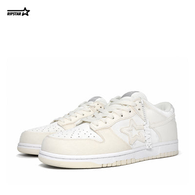 SKBD Low -Sneakers- Polar White-Cow leather and Fabric Women's and Men's Shoes SL009W/M