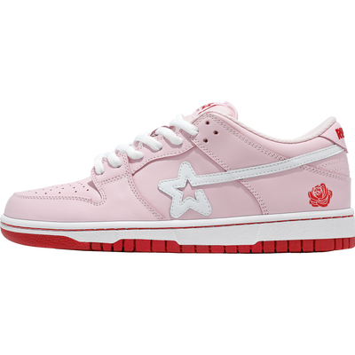 SKBD Low-Sneakers-Rose Pink- Action leather Fabric Women's and Men's Shoes-SL033F