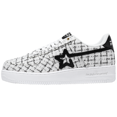 BK-01-Sneakers- Tweed White-Women's and Men's Shoes BK013W/M