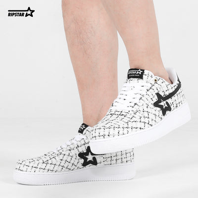 BK-01-Sneakers- Tweed White-Women's and Men's Shoes BK013W/M