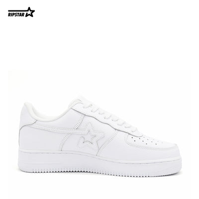 BK-01-Sneakers-Pure White-Cow leather Women's and Men's Shoes BK011W/M