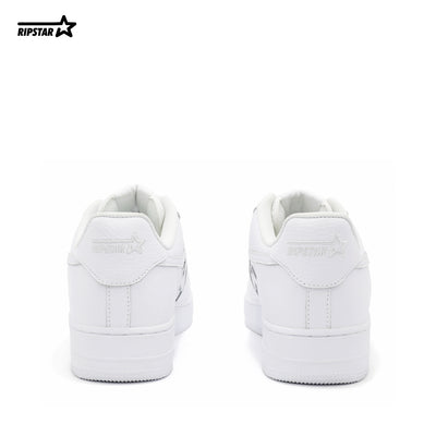 BK-01-Sneakers-Pure White-Cow leather Women's and Men's Shoes BK011W/M