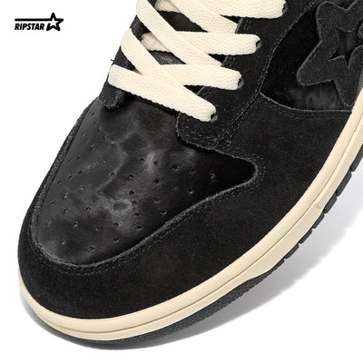 SKBD Low -Sneakers- Metallic Black-Cow Suede and Fabric Women's and Men's Shoes SL005W/M